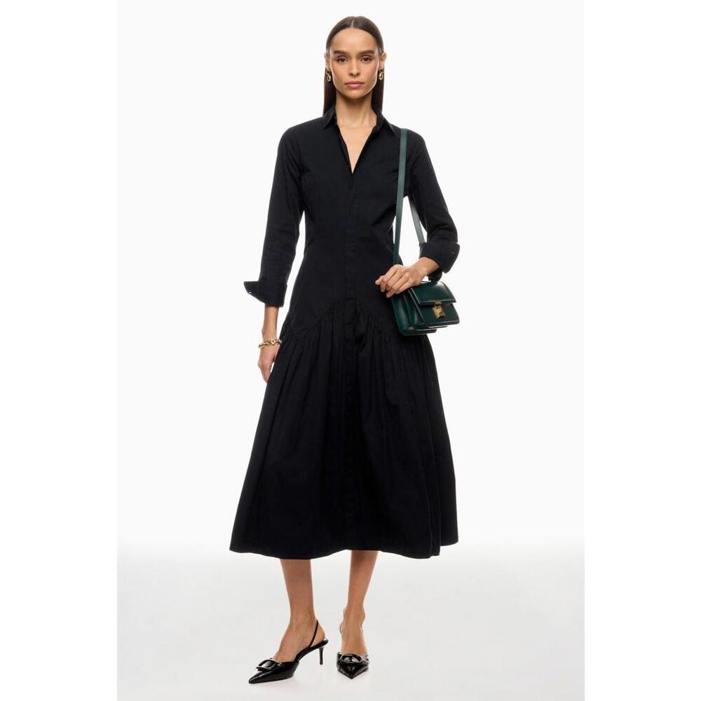 Polo Ralph Lauren Black Long Sleeve Day Dress Size 4 with Discoloration